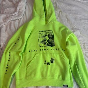Broken Promises Neon Green Hoodie